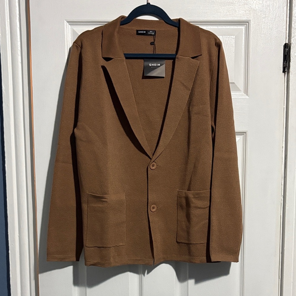 Men's Classic Brown Knit Blazer